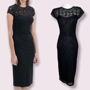 Zara Lace MIDI Black Dress